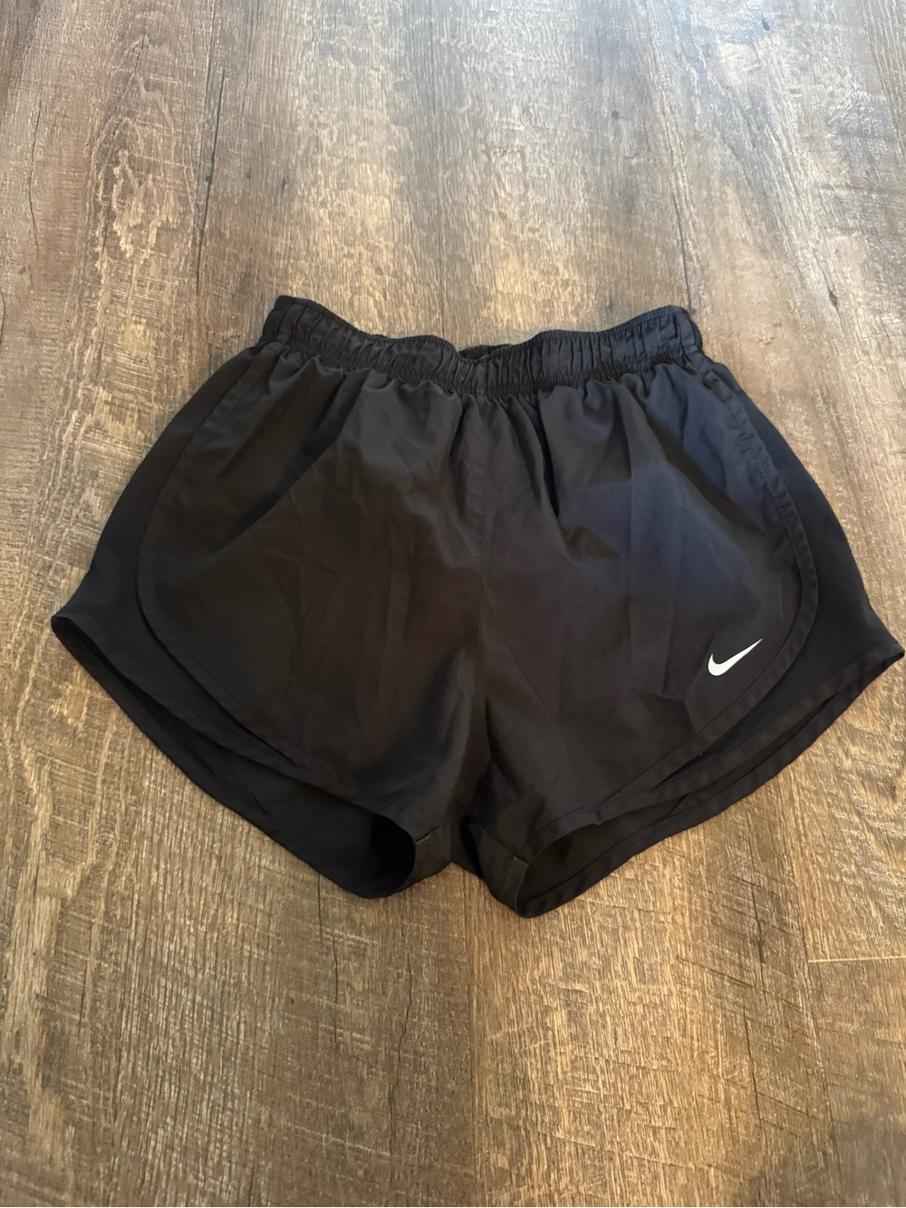 Nike Black Women's Athletic Running Shorts with White Swoosh